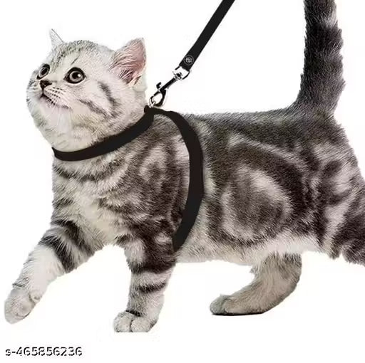 DOSAN 1SET Soft Material Cat Harness And Leash Set For Rabbit And Cats Nylon Adjustable (1 set)