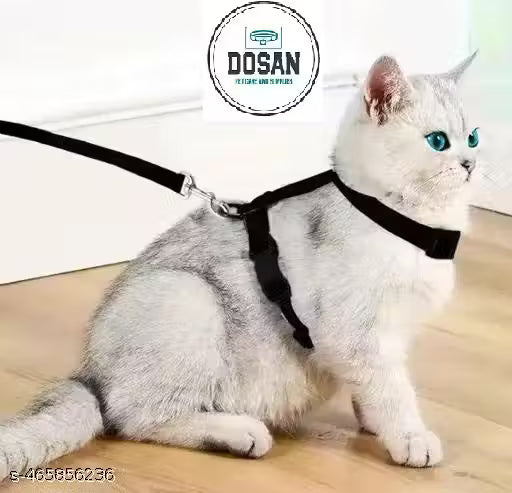 DOSAN 1SET Soft Material Cat Harness And Leash Set For Rabbit And Cats Nylon Adjustable (1 set)