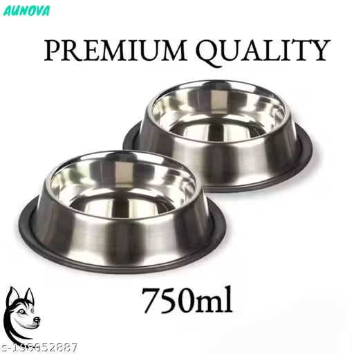 AUNOVA Combo Dog/Pet Bowl 750ml - Non-Skid Food Water Feeding Bowl for Dogs & Cats